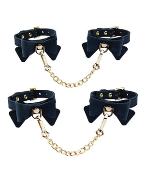 Temptasia Blush Temptasia Ardor Wrist &amp; Ankle Restraints w/Bow - Black - Image 2