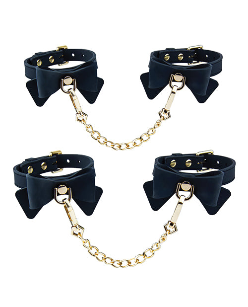 Temptasia Blush Temptasia Ardor Wrist &amp; Ankle Restraints w/Bow - Black - Image 2