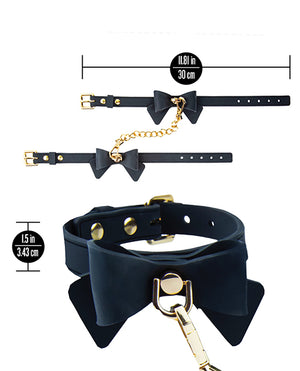 Temptasia Blush Temptasia Ardor Wrist &amp; Ankle Restraints w/Bow - Black - Image 5
