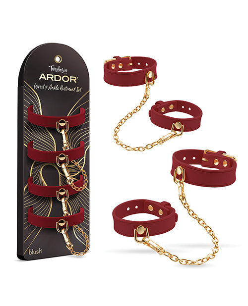 Temptasia Blush Temptasia Ardor Wrist &amp; Ankle Restraints - Red