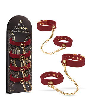 Temptasia Blush Temptasia Ardor Wrist &amp; Ankle Restraints - Red