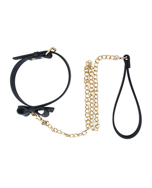 Temptasia Ardor Collar & Leash w/Bow - Black - Image 3