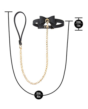 Temptasia Ardor Collar & Leash w/Bow - Black - Image 4