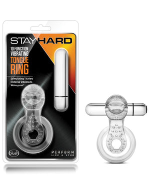 Stay Hard Blush Stay Hard Vibrating Tongue Ring - 10 Function Clear - Image 2
