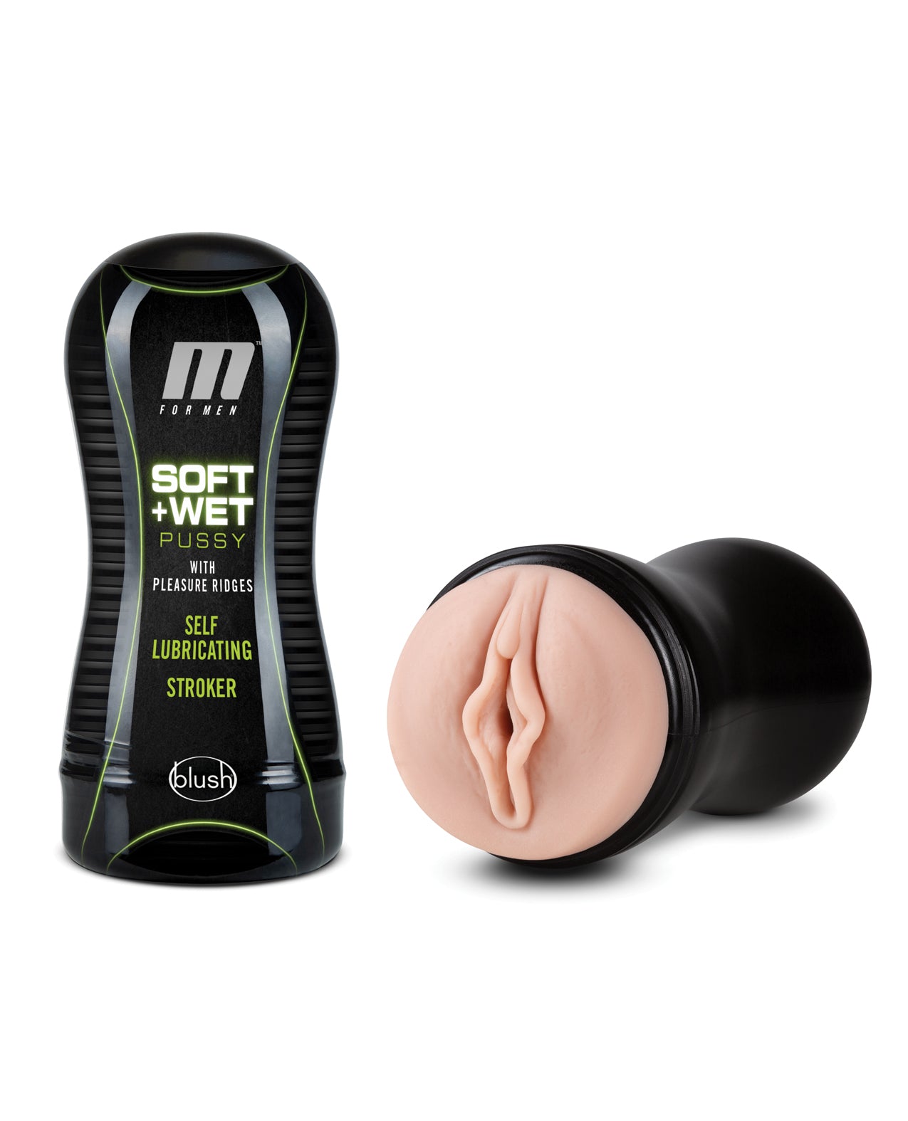 M for Men Blush M for Men Soft &amp; Wet Pussy with Pleasure Ridges Self Lubricating Stroker - Vanilla