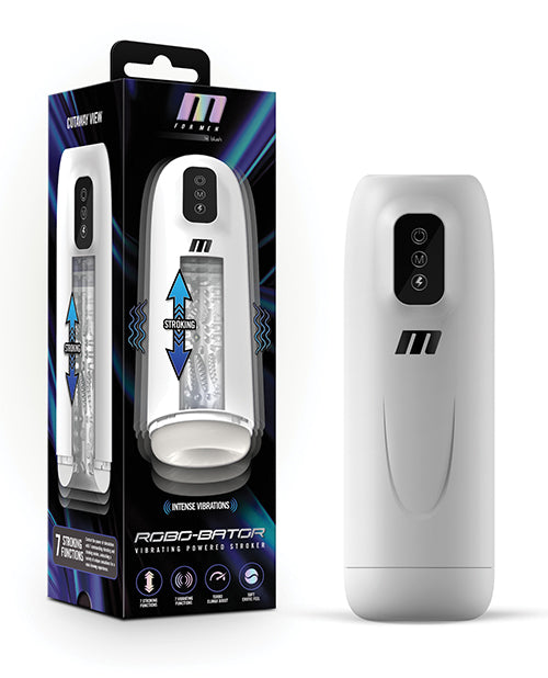 M for Men Blush M for Men Robo Bator Powered Vibrating Stroker - White