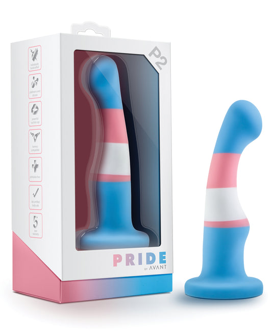 Avant Blush Avant P2 Transgender Pride Silicone Dong - True Blue