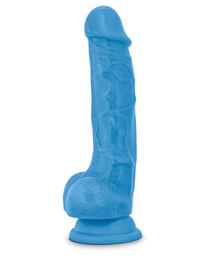 Neo Blush Neo Dual Density 7.5" Cock w/Balls - Neon Blue - Image 3