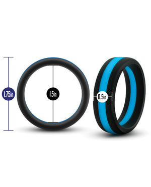 Performance Blush Performance Silicone Go Pro Cock Ring - Black/Blue - Image 5