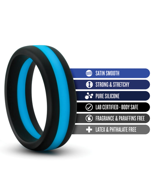 Performance Blush Performance Silicone Go Pro Cock Ring - Black/Blue