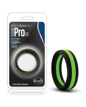 Performance Blush Performance Silicone Go Pro Cock Ring - Black/Green - Image 2