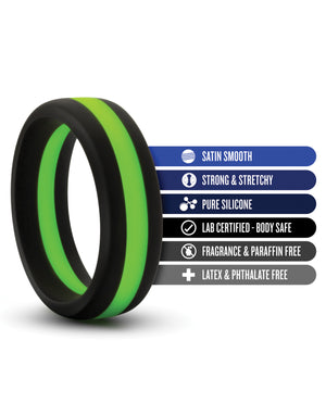 Performance Blush Performance Silicone Go Pro Cock Ring - Black/Green - Image 4