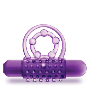 Play With Me Blush Play With Me the Player Vibrating Double Strap Cockring - Purple - Image 3
