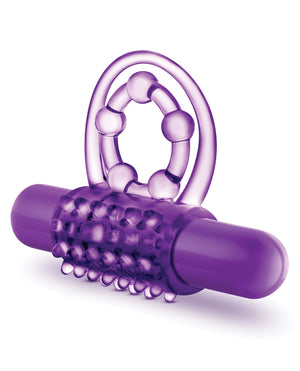 Play With Me Blush Play With Me the Player Vibrating Double Strap Cockring - Purple - Image 4