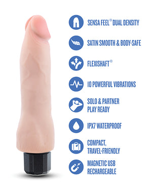 Blush Au Naturel 8.75" Vibrating Realistic G-Spot Dildo - Beige - Image 5