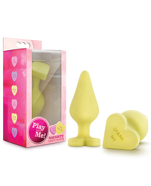 Play With Me Blush Play With Me Naughty Candy Heart Spank Me Plug - Yellow - Image 4