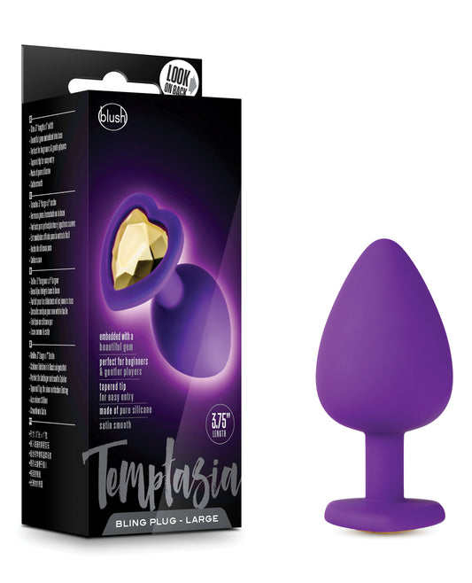 Temptasia Blush Temptasia Bling Plug w/Gem Small - Purple - Image 2