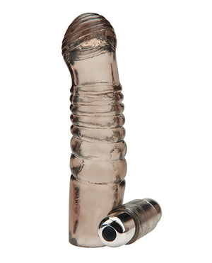 Blue Line Blue Line C &amp; B 5.25" Vibrating Penis Enhancing Sleeve Extension - Smoke - Image 3