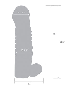Blue Line Blue Line C &amp; B 5.25" Vibrating Penis Enhancing Sleeve Extension - Smoke - Image 4