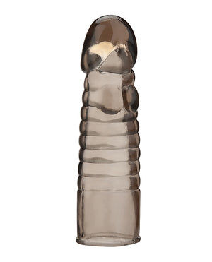 Blue Line Blue Line C &amp; B 6" Ribbed Realistic Penis Enhancing Sleeve Extension - Smoke - Image 3
