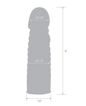 Blue Line Blue Line C &amp; B 6" Ribbed Realistic Penis Enhancing Sleeve Extension - Smoke - Image 4