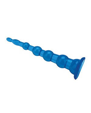 Blue Line Blue Line C &amp; B 8.5" Anal Beads w/Suction Base - Jelly Blue - Image 3