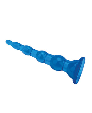 Blue Line Blue Line C &amp; B 6.75" Anal Beads w/Suction Base - Jelly Blue - Image 3