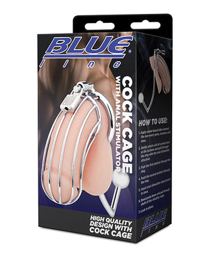 Blue Line Blue Line Cock Cage w/Anal Stimulator - Silver