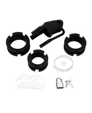 Blue Line Blue Line 2" Silicone Mini Cock Cage With Ball Divider - Black - Image 4