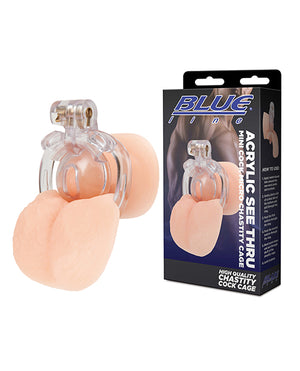 Blue Line Acrylic See Thru Mini Cock Micro Chastity Cage