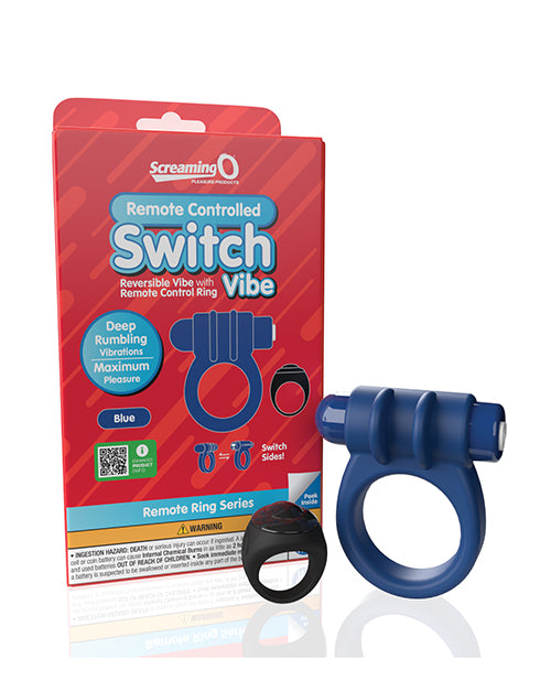 Screaming O Screaming O Switch Remote Controlled Vibrating Ring - Blue