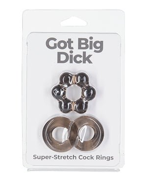 Power Bullet Got Big Dick 2 Pack Cock Rings - Black - Image 2