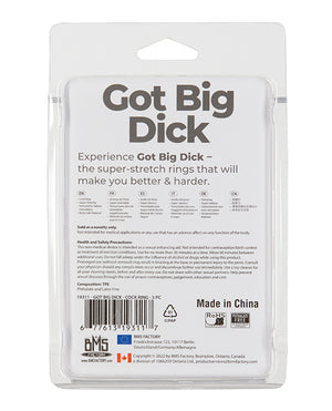 Power Bullet Got Big Dick 3 Pack Cock Rings - Black - Image 2