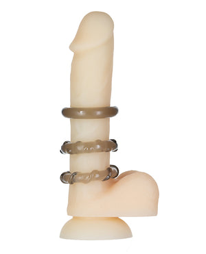 Power Bullet Got Big Dick 3 Pack Cock Rings - Black - Image 4