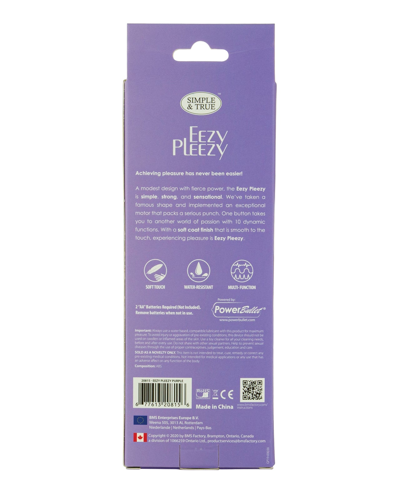 Power Bullet Easy Pleezy Vibrator - Purple