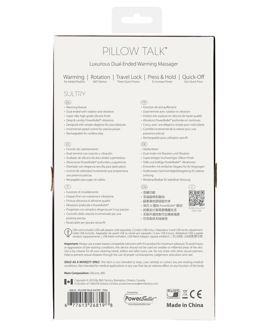 Pillow Talk Pillow Talk Sultry Rotating Wand - Teal - Image 2