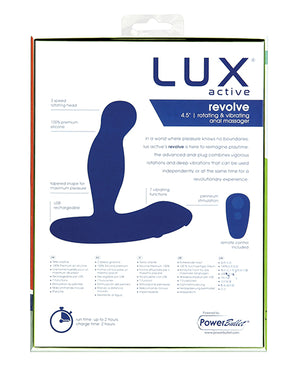 Lux Active Lux Active Revolve 4.5" Rotating &amp; Vibrating Anal Massager - Dark Blue - Image 3