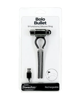 Power Bullet Bolo Bullet Vibrating Adjustable Cock Tie - Black - Image 2