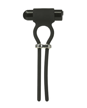 Power Bullet Bolo Bullet Vibrating Adjustable Cock Tie - Black - Image 4