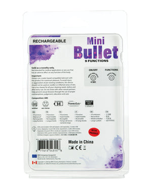Power Bullet Mini Bullet Rechargeable Bullet - 9 Functions Purple - Image 3