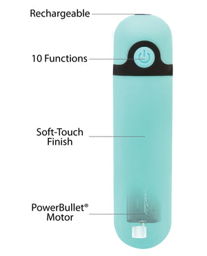Swan Simple &amp; True Rechargeable Vibrating Bullet - Teal - Image 3