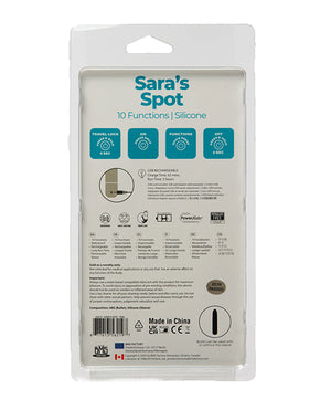 Power Bullet Sara's Spot Rechargeable Bullet w/G Spot Sleeve - 10 Functions Teal