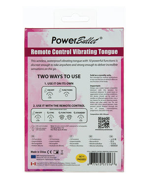 Power Bullet Powerbullet Remote Control Vibrating Tongue - Pink - Image 4
