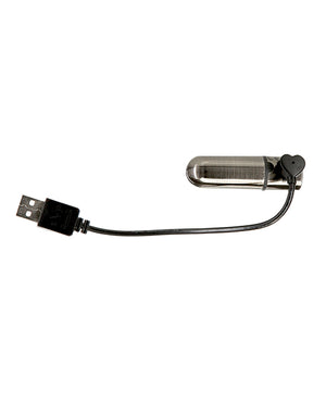 Power Bullet First Class Mini Rechargeable Bullet w/Crystal - 9 Functions Gun Metal - Image 5