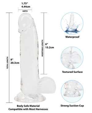 Crystal Addiction Crystal Addiction 8" Dong - Clear - Image 3