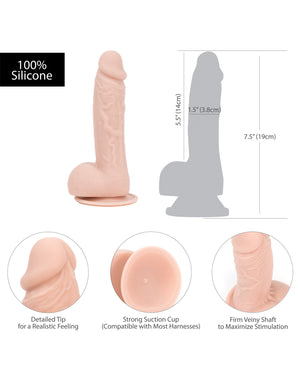 Addiction Addiction Mark 7.5" Dildo - Beige - Image 5