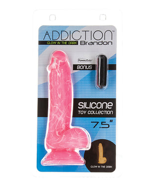 Addiction Addiction Brandon 7.5" Glow in the Dark Dildo - Pink - Image 2