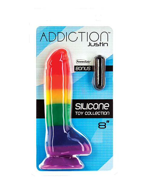 Addiction Addiction Justin 8" Dildo - Rainbow
