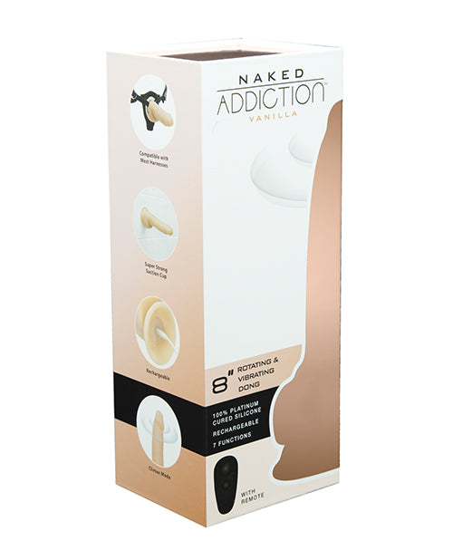 Naked Addiction Naked Addiction 8" Rotating &amp; Vibrating Dong - Flesh