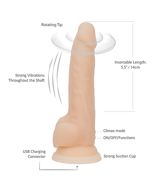 Naked Addiction Naked Addiction 8" Rotating &amp; Vibrating Dong - Flesh - Image 2